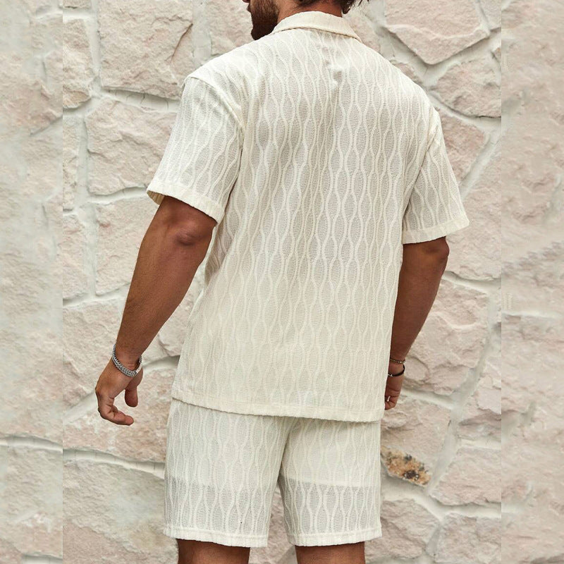 Men Tracksuits Summer Fashion Solid All-match Outfits Male