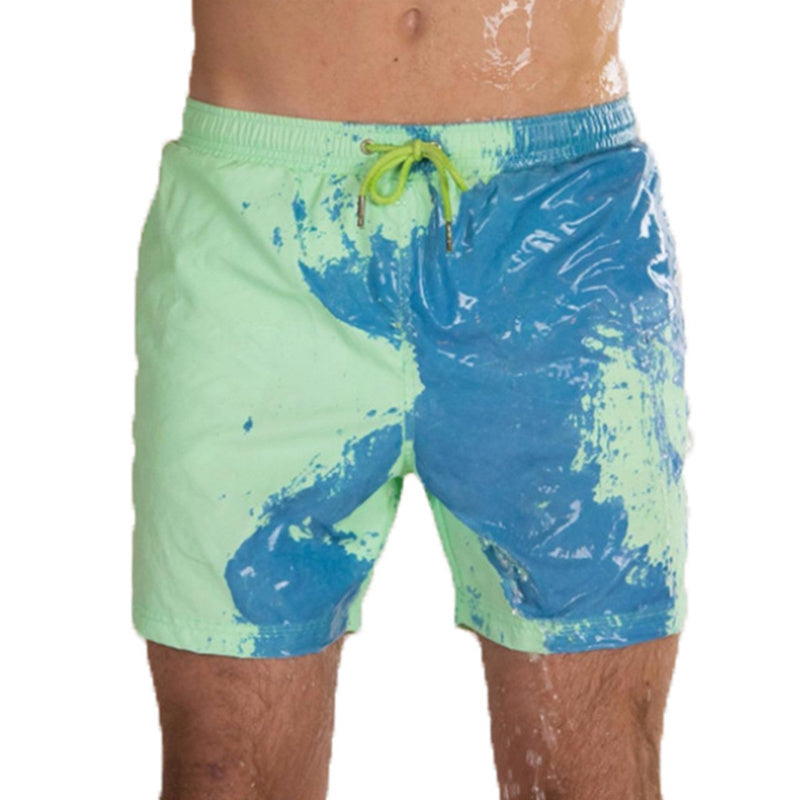 Magical Change Color Beach Shorts Summer Men Swimming Trunks