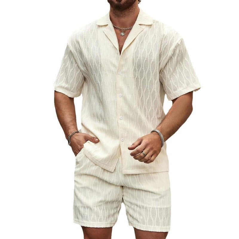 Men Tracksuits Summer Fashion Solid All-match Outfits Male