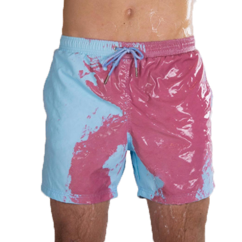 Magical Change Color Beach Shorts Summer Men Swimming Trunks