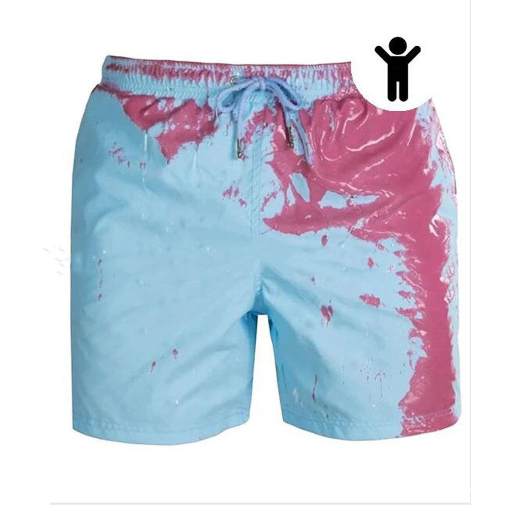 Magical Change Color Beach Shorts Summer Men Swimming Trunks