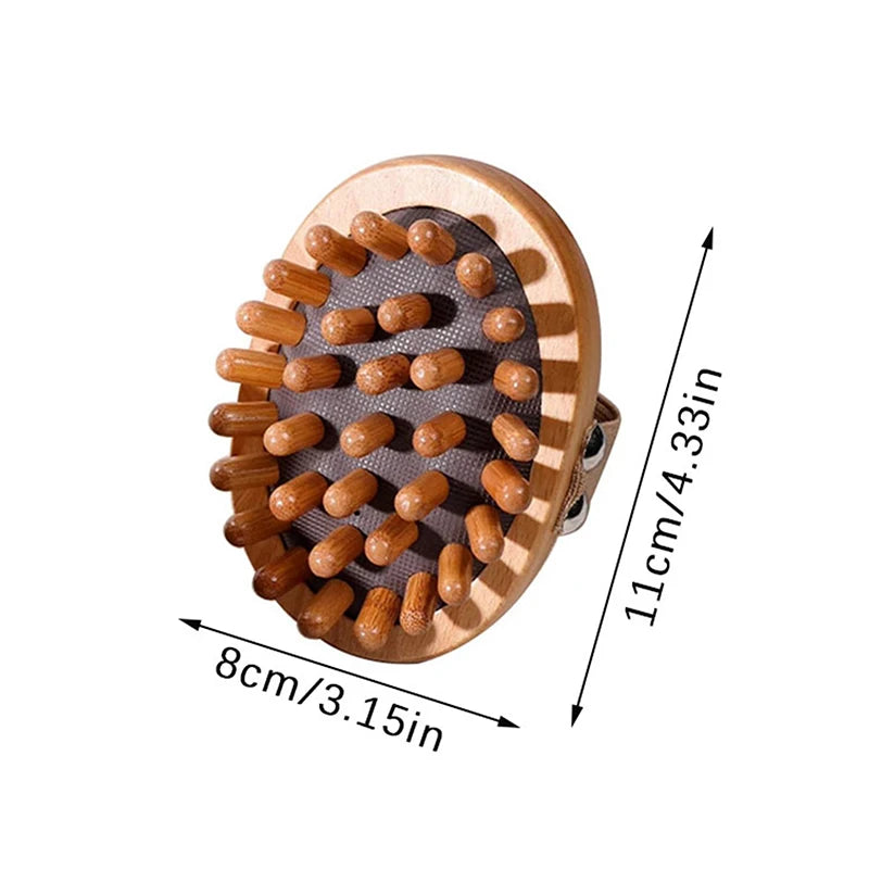 Body Anti Cellulite Brush Soothing Wooden Essential Body Massager