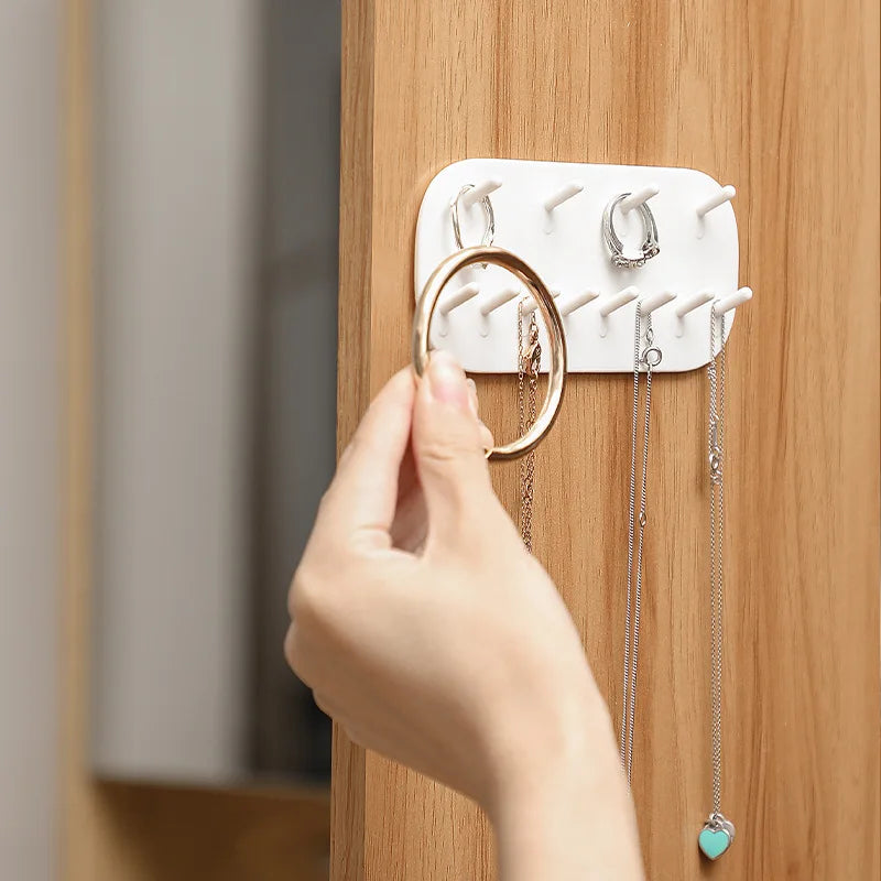 Wall mounted jewelry hooks organizer hanging racks