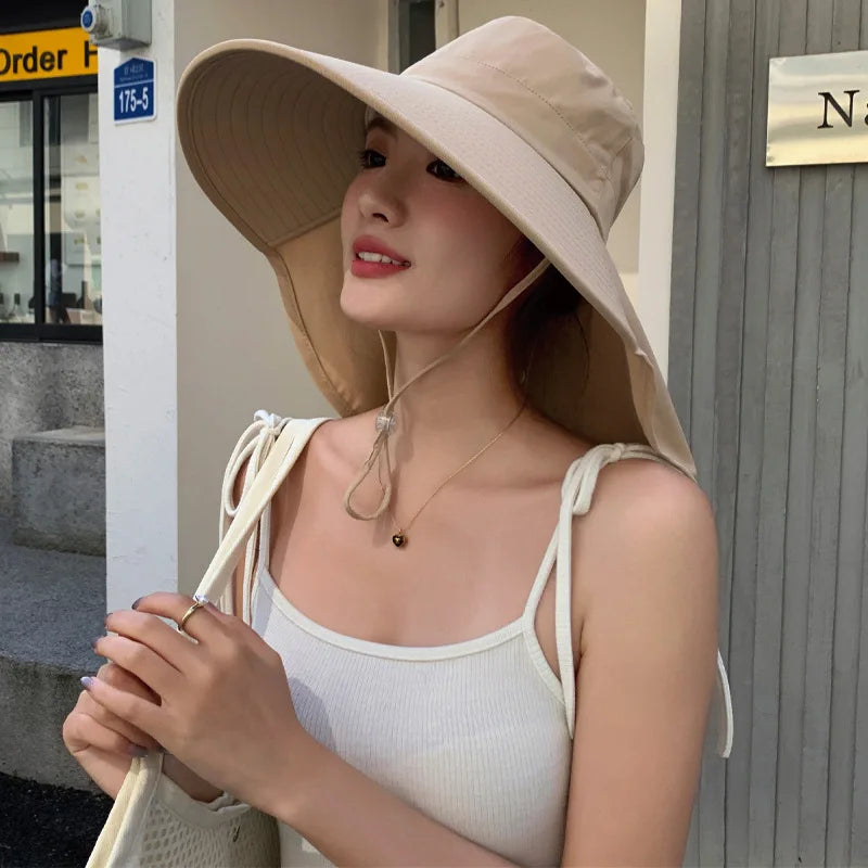 Outdoor Sun Bucket Hat for Women Neck Cover 50+ UPF Protection