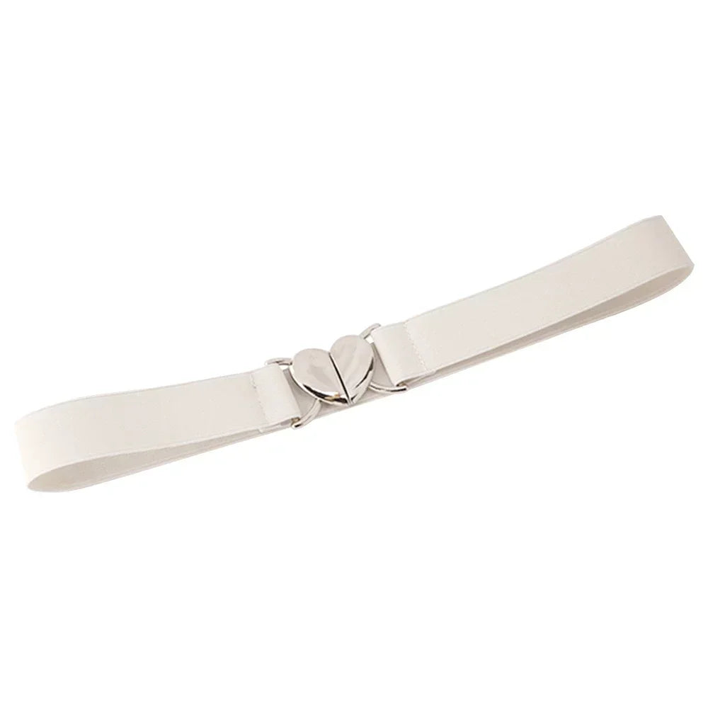 Y2K Star Buckle Belt Pink Leather Elastic Sparkling Waistband