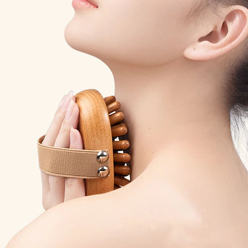 Body Anti Cellulite Brush Soothing Wooden Essential Body Massager