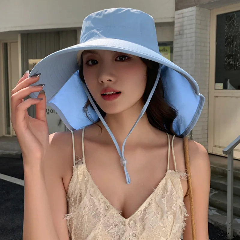 Outdoor Sun Bucket Hat for Women Neck Cover 50+ UPF Protection