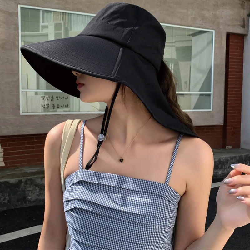 Outdoor Sun Bucket Hat for Women Neck Cover 50+ UPF Protection