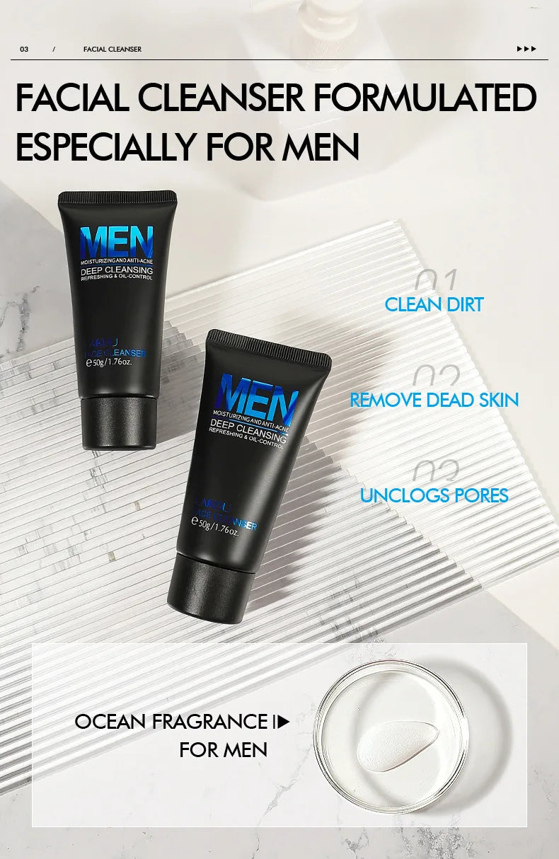 Men Facial Cleanser Face Wash Moisturizing Man Skin Care
