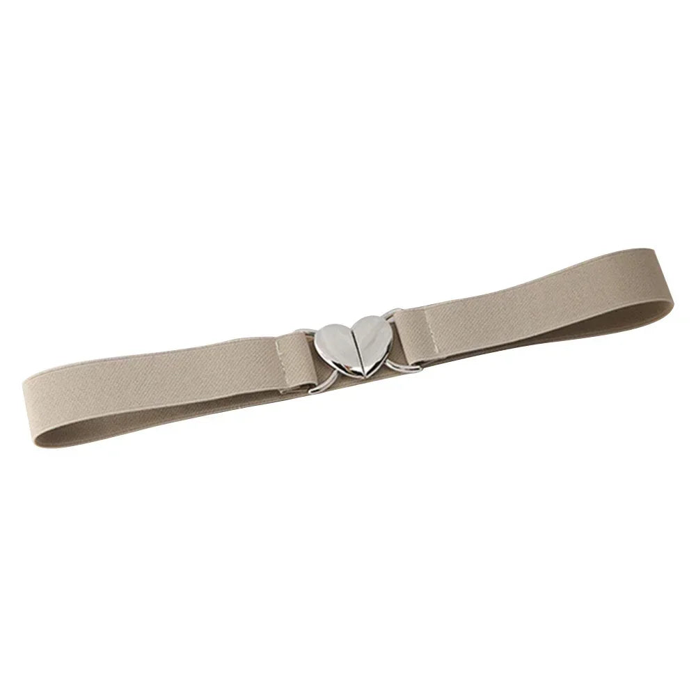 Y2K Star Buckle Belt Pink Leather Elastic Sparkling Waistband