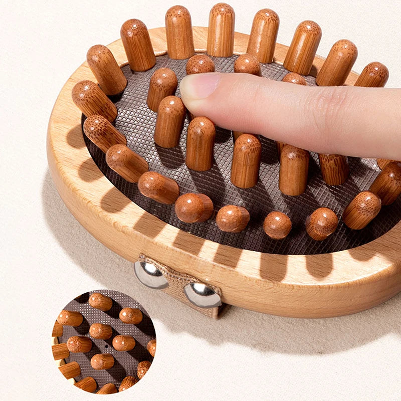 Body Anti Cellulite Brush Soothing Wooden Essential Body Massager