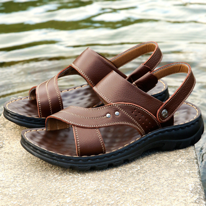 Men Sandals Summer Beach Shoes Adjustable Back Strap Design