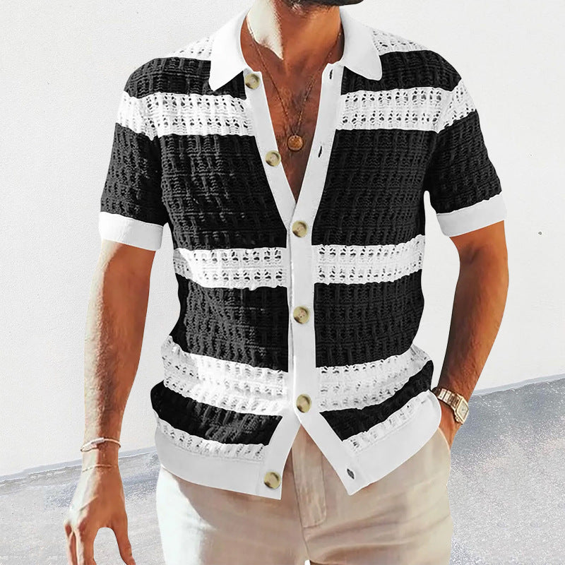 Summer Luxury New Knitted Shirt Men's Polo Cardigan