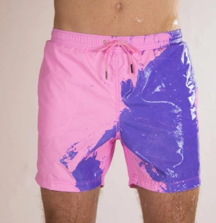 Magical Change Color Beach Shorts Summer Men Swimming Trunks